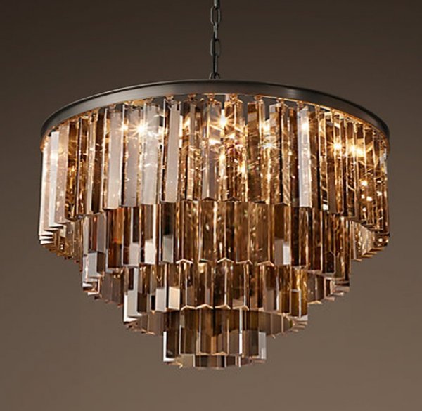Люстра RH 1920s Odeon Smoke Glass Fringe Chandelier -60 Черный Люстра RH 1920s Odeon Smoke Glass Fringe Chandelier -60 Черный в Твери | Loft Concept