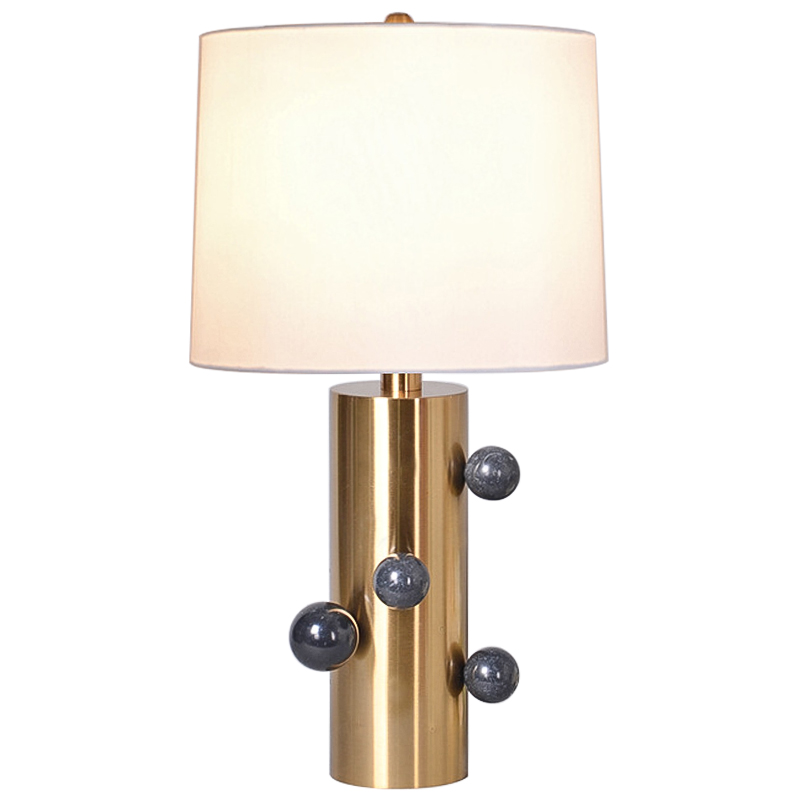 Настольная лампа с абажуром Cantrell Table Lamp Black Бежевый Золотой Черный в Твери | Loft Concept 