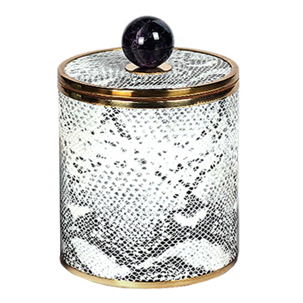 Шкатулка SNAKE CYLINDRE BOX Серый Шкатулка SNAKE CYLINDRE BOX Серый в Твери | Loft Concept