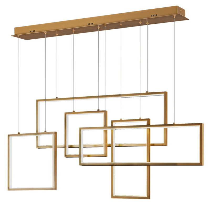 Люстра Rectangle Geometry Chandelier Gold 5 Золотой Люстра Rectangle Geometry Chandelier Gold 5 Золотой в Твери | Loft Concept