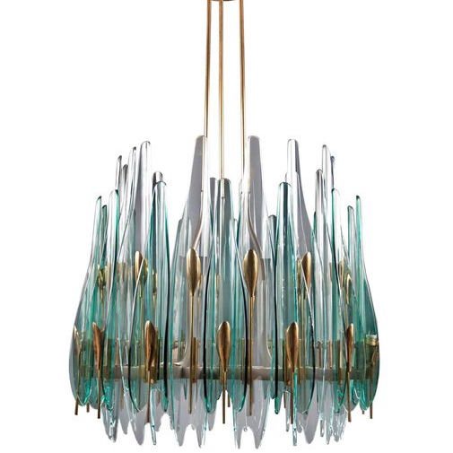 Люстра Max Ingrand Dahlia Chandelier Прозрачный зеленый Глянцевое золото Люстра Max Ingrand Dahlia Chandelier Прозрачный зеленый Глянцевое золото в Твери | Loft Concept