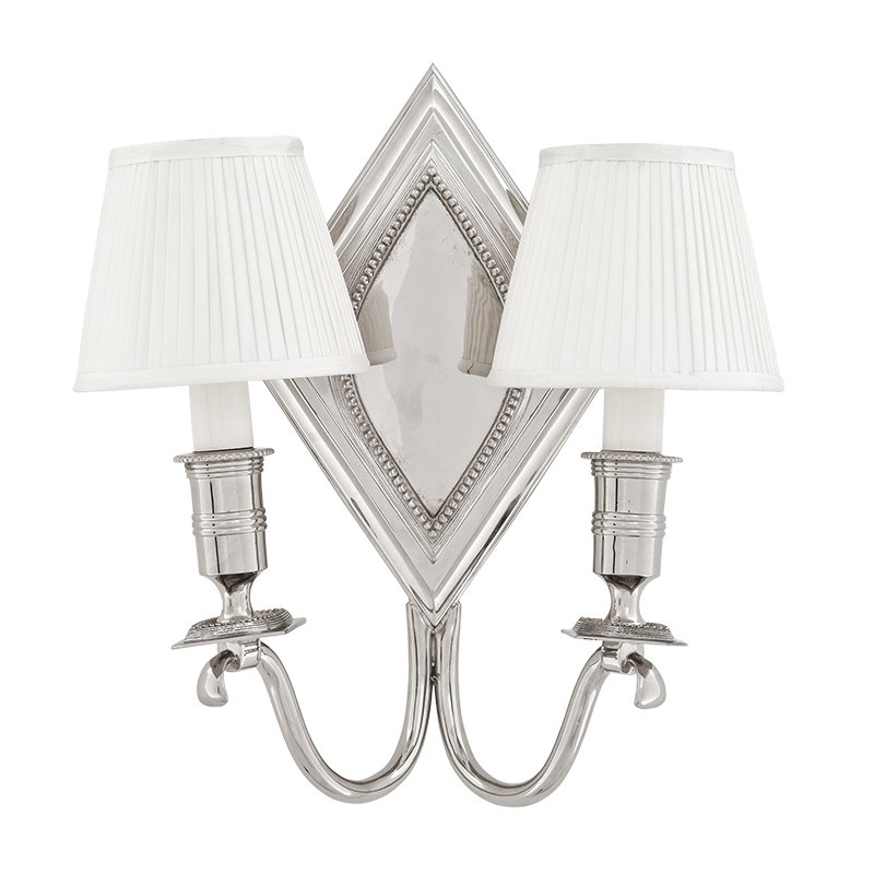 Бра Eichholtz Wall Lamp Diamond Double Никель Белый Бра Eichholtz Wall Lamp Diamond Double Никель Белый в Твери | Loft Concept