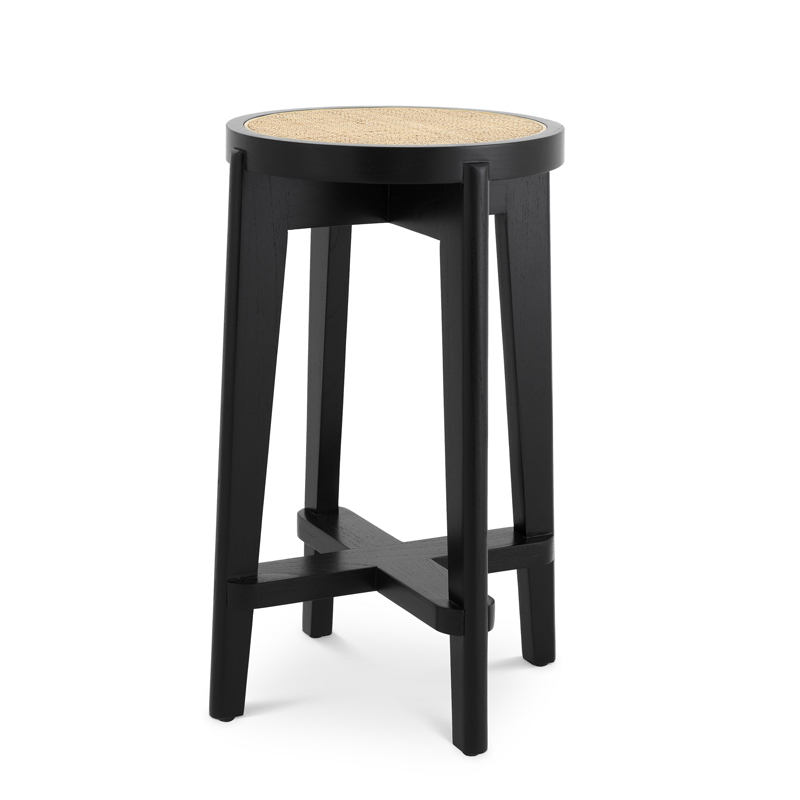 Полубарный стул Eichholtz Counter Stool Dareau black Бежевый Черный Полубарный стул Eichholtz Counter Stool Dareau black Бежевый Черный в Твери | Loft Concept