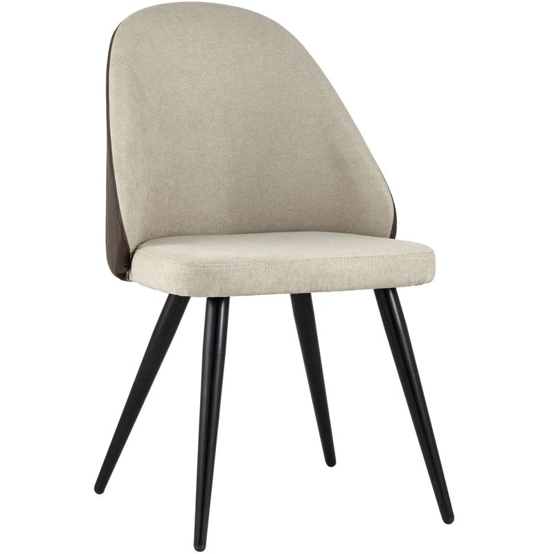Стул Miruna Fabric and Leather Chair Бежевый Коричневый Черный Стул Miruna Fabric and Leather Chair Бежевый Коричневый Черный в Твери | Loft Concept