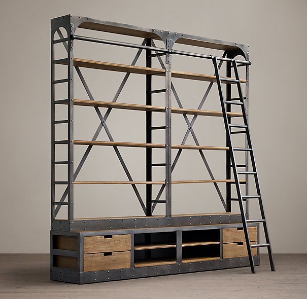 Стеллаж Industrial Iron Белый дуб Стеллаж Industrial Iron Белый дуб в Твери | Loft Concept