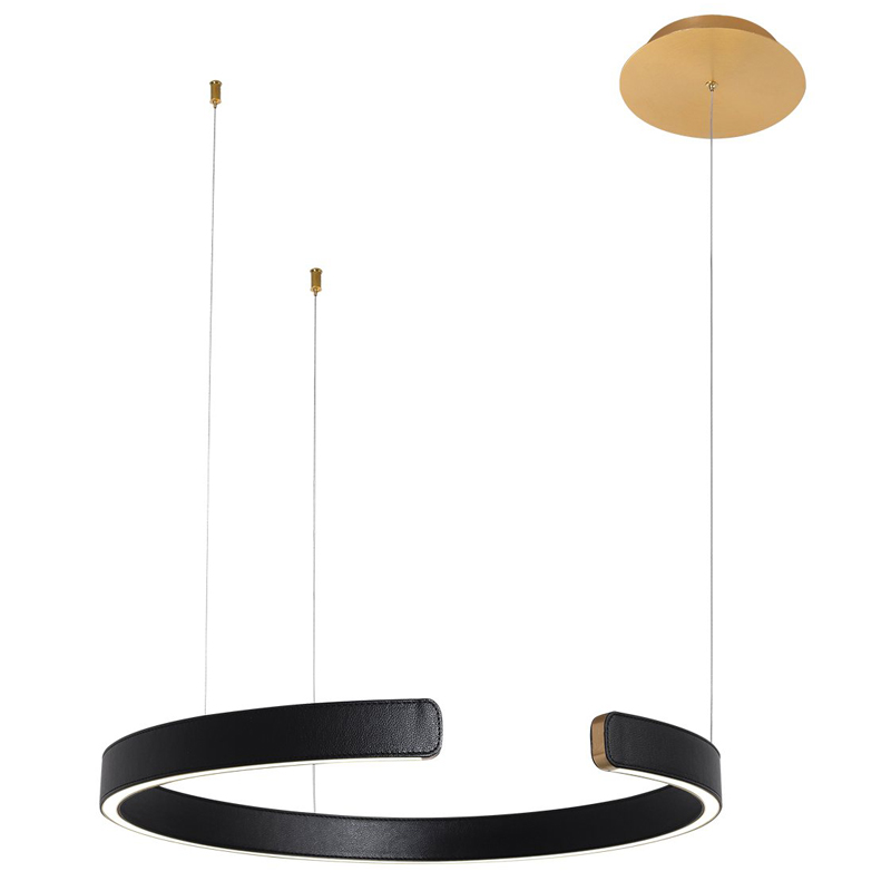 Подвесной светильник Half Ring black leather 60 Черный Золотой Подвесной светильник Half Ring black leather 60 Черный Золотой в Твери | Loft Concept
