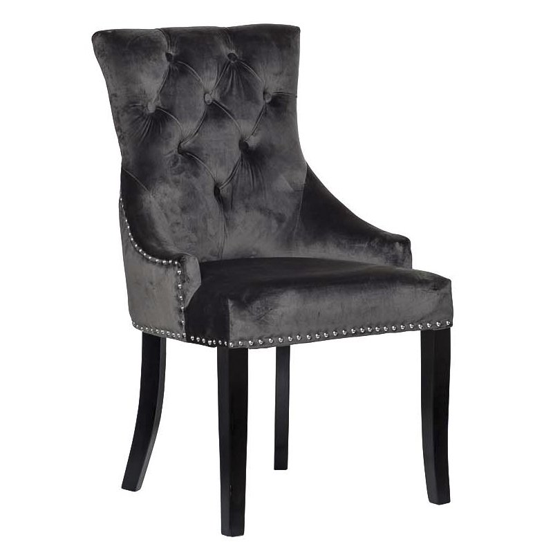 Стул Cozy Gray Chair Серый Хром Черный Стул Cozy Gray Chair Серый Хром Черный в Твери | Loft Concept