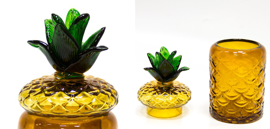 Ваза с крышкой Pineapple Transparent Amber M Ваза с крышкой Pineapple Transparent Amber M - Loft-Concept в Твери
