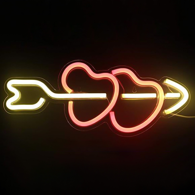 Неоновая настенная лампа Two Hearts Neon Wall Lamp Красный Желтый Прозрачный Неоновая настенная лампа Two Hearts Neon Wall Lamp Красный Желтый Прозрачный в Твери | Loft Concept