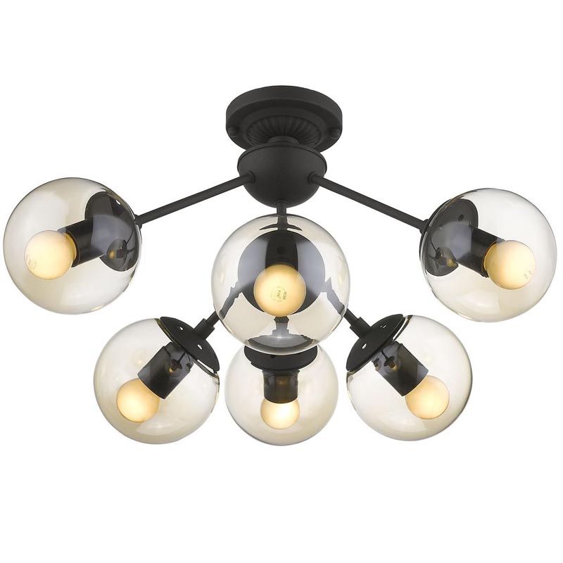 Потолочный светильник Ceiling Lamp Modo 6 black Черный Янтарный Потолочный светильник Ceiling Lamp Modo 6 black Черный Янтарный в Твери | Loft Concept