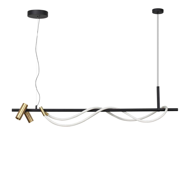 Подвесной Светильник LUKE LAMPCO TRACER LAMP Ширина 144 см Черный Белый Золотой Подвесной Светильник LUKE LAMPCO TRACER LAMP Ширина 144 см Черный Белый Золотой в Твери | Loft Concept