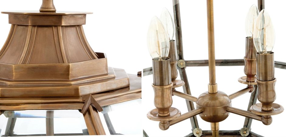 Люстра Lantern Owen Brass M - фото №2