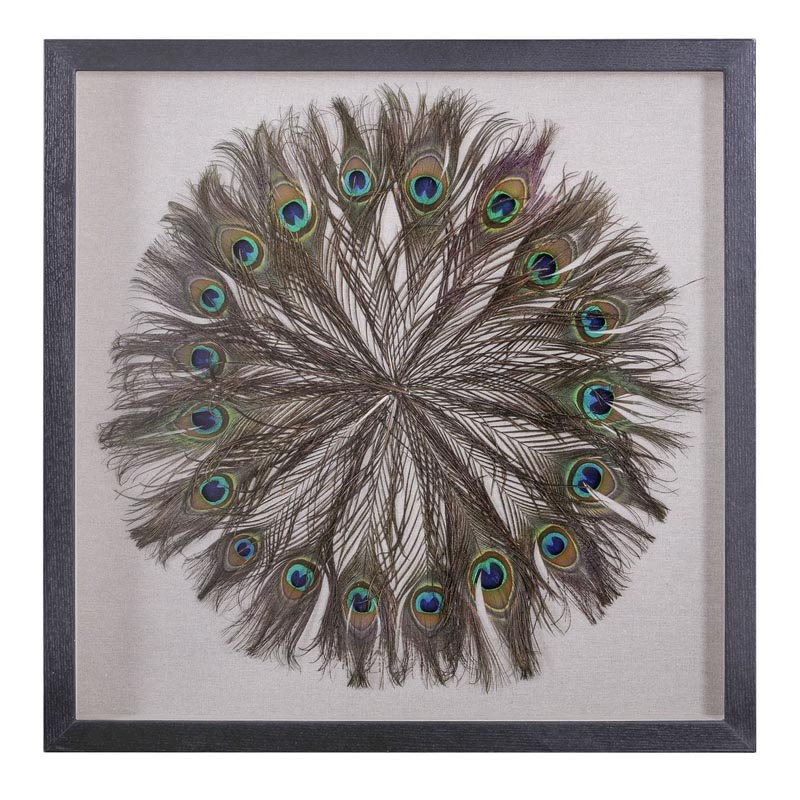 Панно Peacock Feather Circle Коричневый Черный Кремовый Панно Peacock Feather Circle Коричневый Черный Кремовый в Твери | Loft Concept