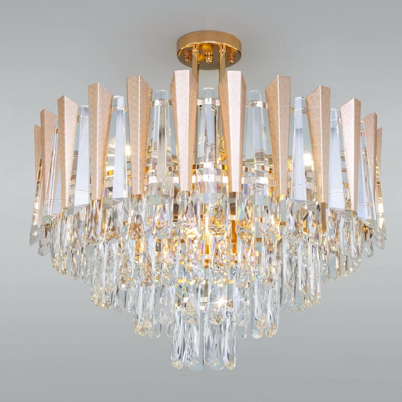 Потолочная люстра Crystal Edge Chandelier Прозрачный (Transparent) Золотой Потолочная люстра Crystal Edge Chandelier Прозрачный (Transparent) Золотой в Твери | Loft Concept