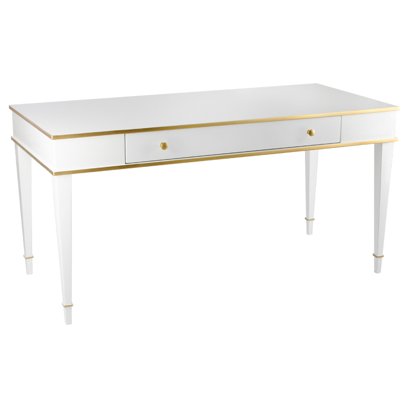 Письменный стол Kelly Desk Белый Белый Золотой Письменный стол Kelly Desk Белый Белый Золотой в Твери | Loft Concept