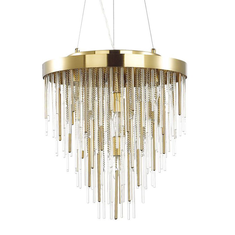 Люстра Luxury Gold & Glass Stripes Золотой Люстра Luxury Gold & Glass Stripes Золотой в Твери | Loft Concept