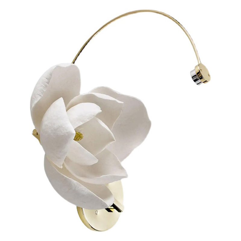 Бра Белый Цветок Lure Sconce by PELLE Белый Глянцевое золото Бра Белый Цветок Lure Sconce by PELLE Белый Глянцевое золото в Твери | Loft Concept