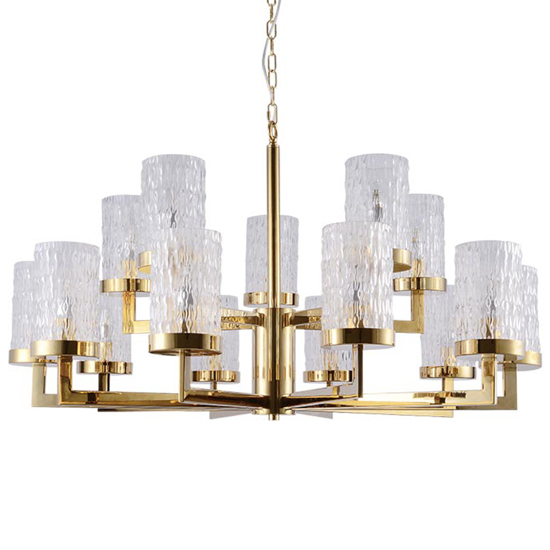 Люстра Estebe Glass Gold Chandelier 14 Золотой Прозрачный Люстра Estebe Glass Gold Chandelier 14 Золотой Прозрачный в Твери | Loft Concept