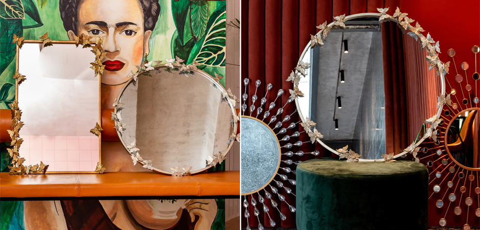 Зеркало Butterflies Circle Silver Mirror - Loft-Concept в Твери