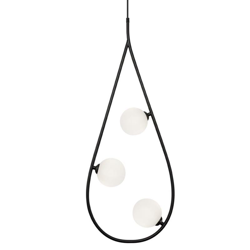 Люстра Marcan 3 Ball Chandelier Black Черный Белый Люстра Marcan 3 Ball Chandelier Black Черный Белый в Твери | Loft Concept