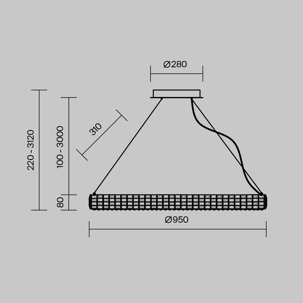 Люстра подвесная Castello 3000К 35Вт в Твери