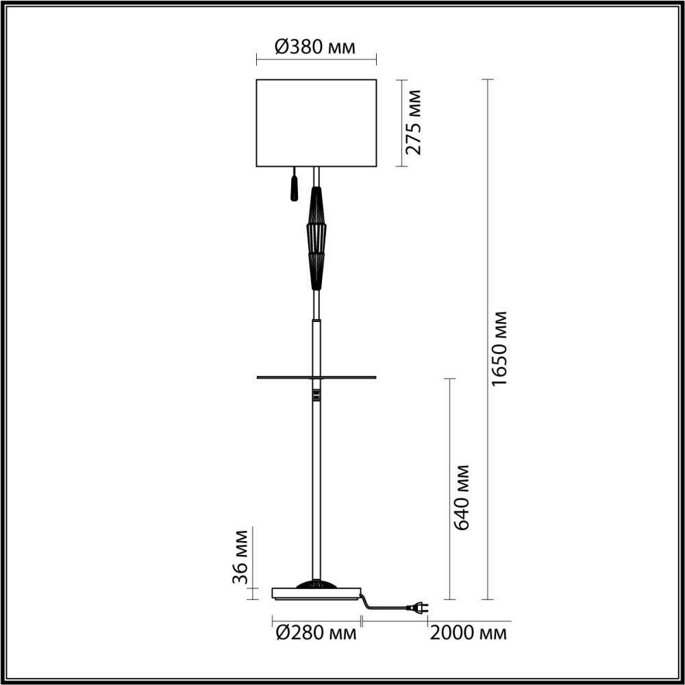 Торшер с полкой и декором из керамики Sardeg в Твери