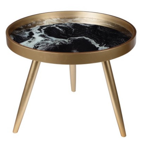 Coffee Table Salver Marble Золотой Черный Coffee Table Salver Marble Золотой Черный в Твери | Loft Concept