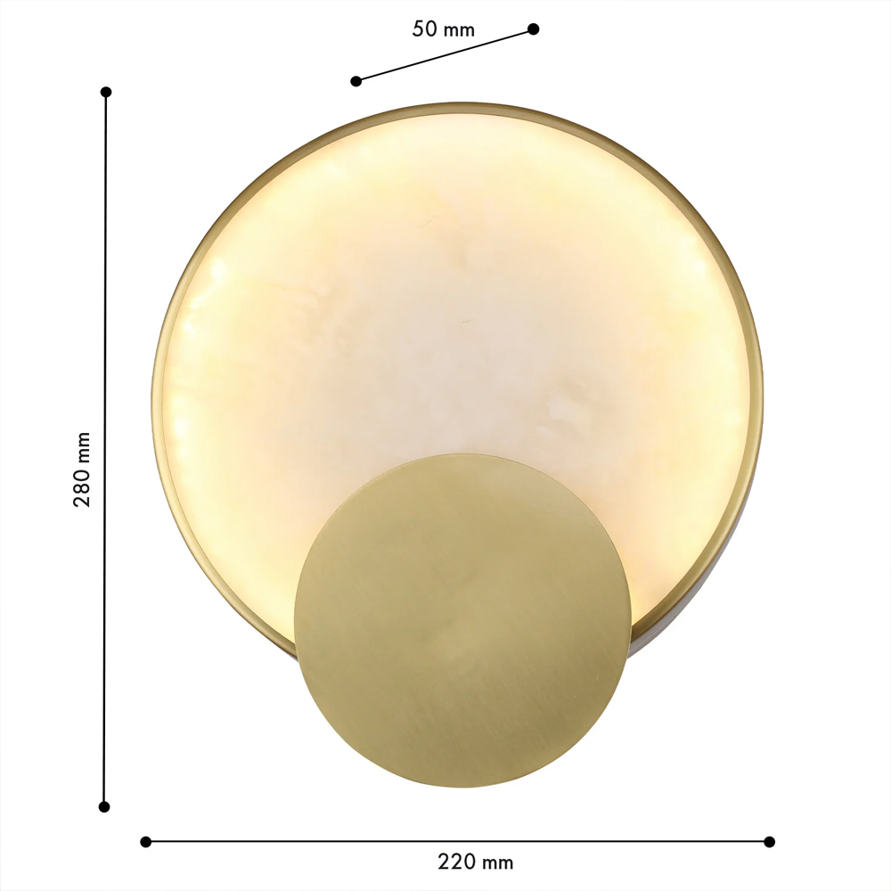 Бра в форме диска из бежевого алебастра Cryptocrystalline Stone в Твери