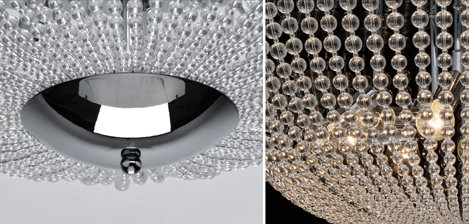 Потолочный светильник Virginia Clear Beads ceiling Chrome L Потолочный светильник Virginia Clear Beads ceiling Chrome L - Loft-Concept в Твери