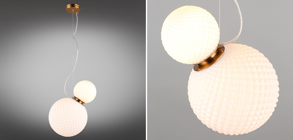 Подвесной светильник Perforated Bubbles с белым плафоном Подвесной светильник Perforated Bubbles с белым плафоном - Loft-Concept в Твери
