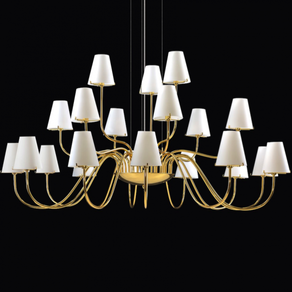 Люстра Imperial Chandelier 21 Глянцевое золото Белый Люстра Imperial Chandelier 21 Глянцевое золото Белый в Твери | Loft Concept