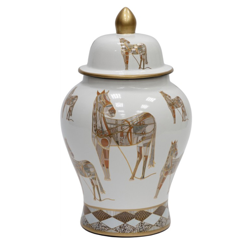 Ваза Horses Vase Белый Бежевый Коричневый Ваза Horses Vase Белый Бежевый Коричневый в Твери | Loft Concept