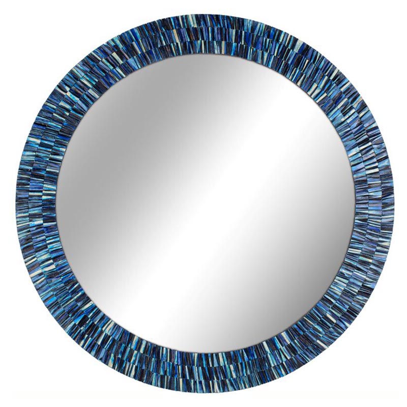 Зеркало Bone Inlay Round Mirror Синий Зеркало Bone Inlay Round Mirror Синий в Твери | Loft Concept