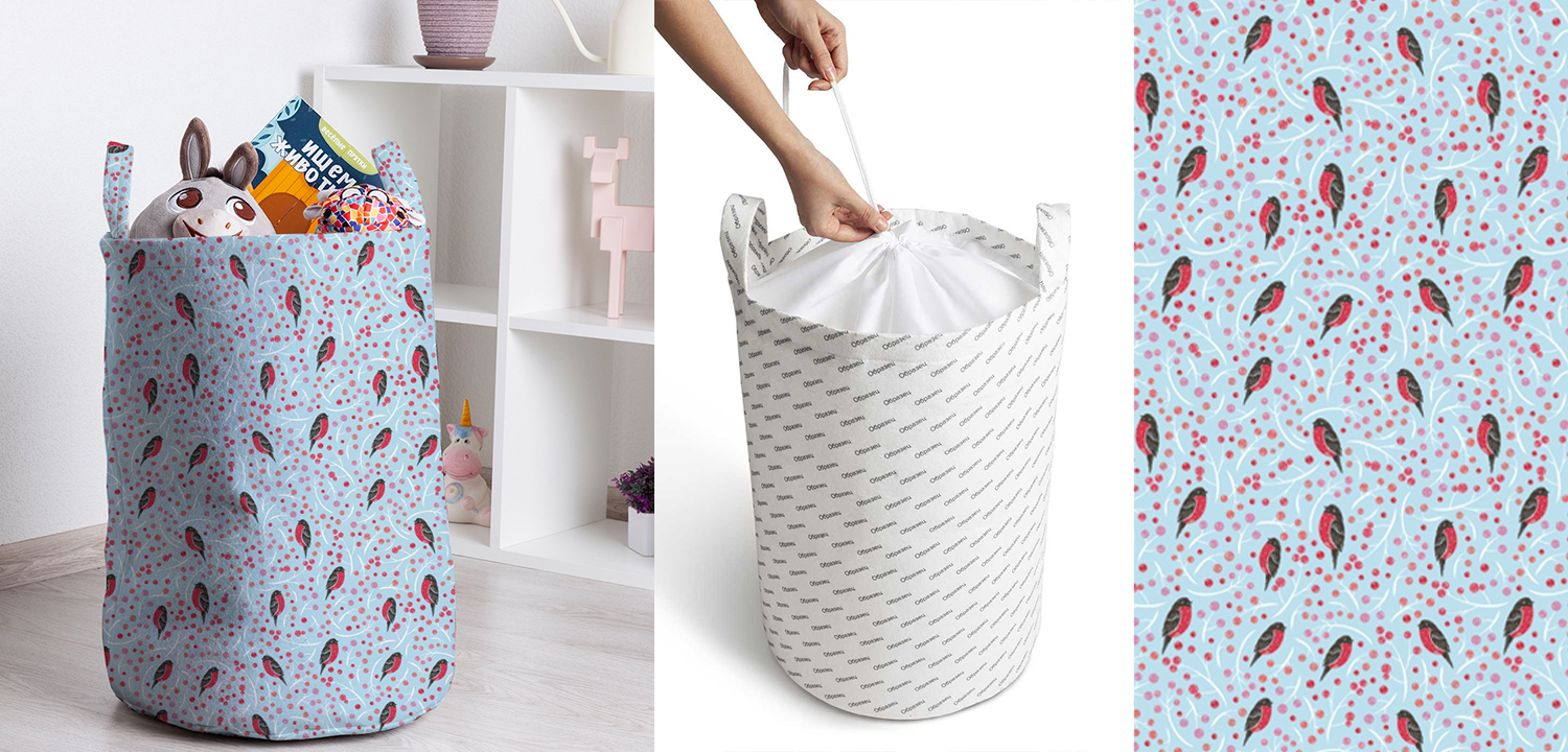 Корзина Bullfinches Pattern Basket - фото