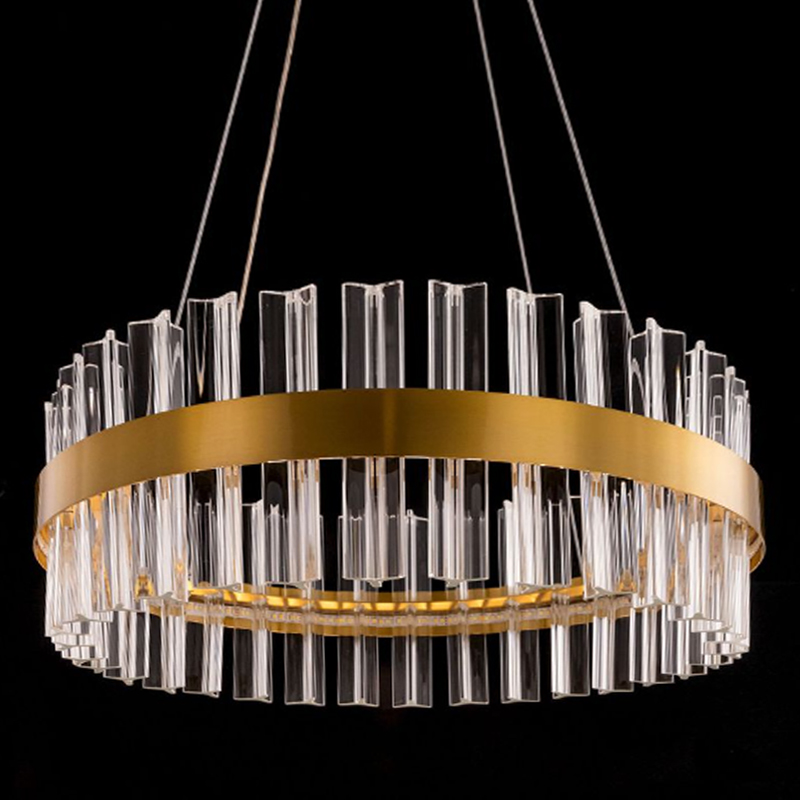 Круглая Люстра Кольцо Хрусталь диаметр 40 см RING Saturno Not Baroncelli Brass  Латунь Прозрачное Стекло в Твери | Loft Concept 