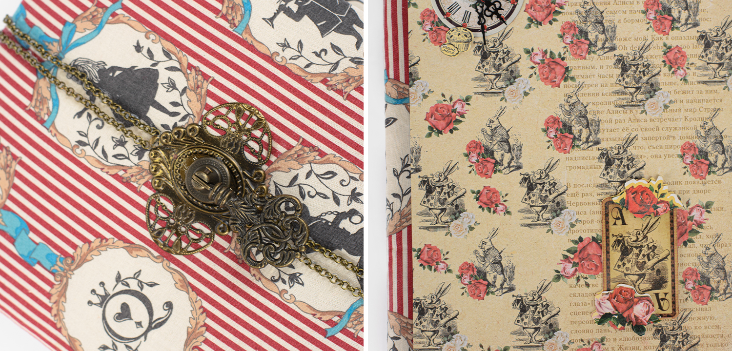 Фотоальбом красный "Алиса в стране чудес" ручная работа - фото
