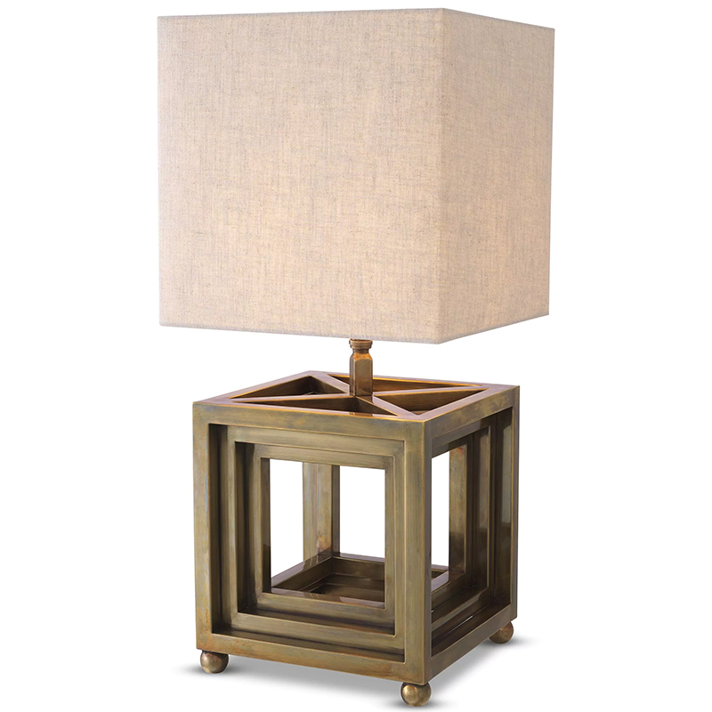 Настольная лампа Eichholtz Table Lamp Bellagio Brass Винтажная латунь Бежево-серый Настольная лампа Eichholtz Table Lamp Bellagio Brass Винтажная латунь Бежево-серый в Твери | Loft Concept