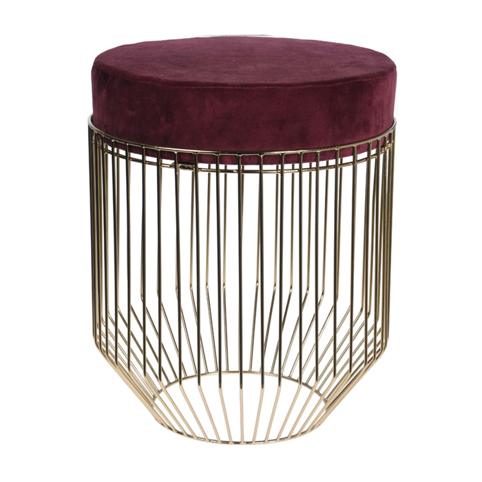 Пуф Rods Silhouette Puff Burgundy Бургундский красный Золотой в Твери | Loft Concept 