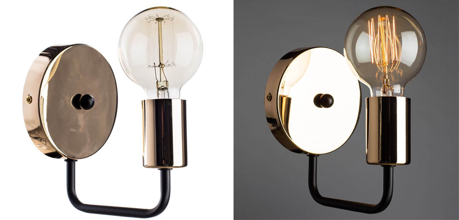Бра Loft Industrial Glossy Gold Sconces Бра Loft Industrial Glossy Gold Sconces - Loft-Concept в Твери