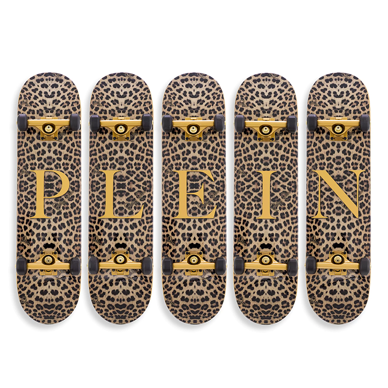 Арт-объект на стену Philipp Plein Skateboard Leopard PLEIN Бежевый Коричневый Черный Золотой Арт-объект на стену Philipp Plein Skateboard Leopard PLEIN Бежевый Коричневый Черный Золотой в Твери | Loft Concept