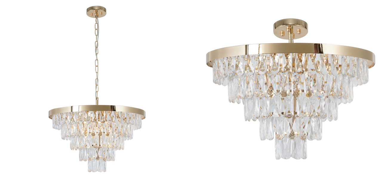 Люстра с хрустальным декором LUNET 55 см - фото