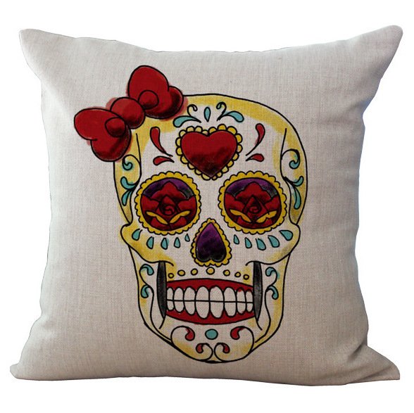 Декоративная подушка Skull With Bow Декоративная подушка Skull With Bow в Твери | Loft Concept