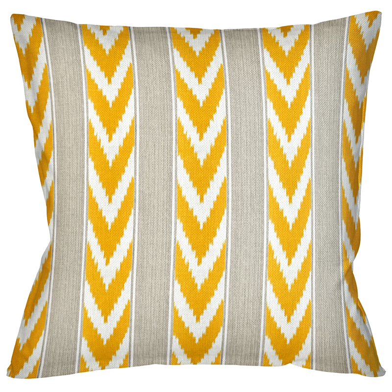 Декоративная подушка Ikat Pattern Желтая Желтый Белый Серый Декоративная подушка Ikat Pattern Желтая Желтый Белый Серый в Твери | Loft Concept