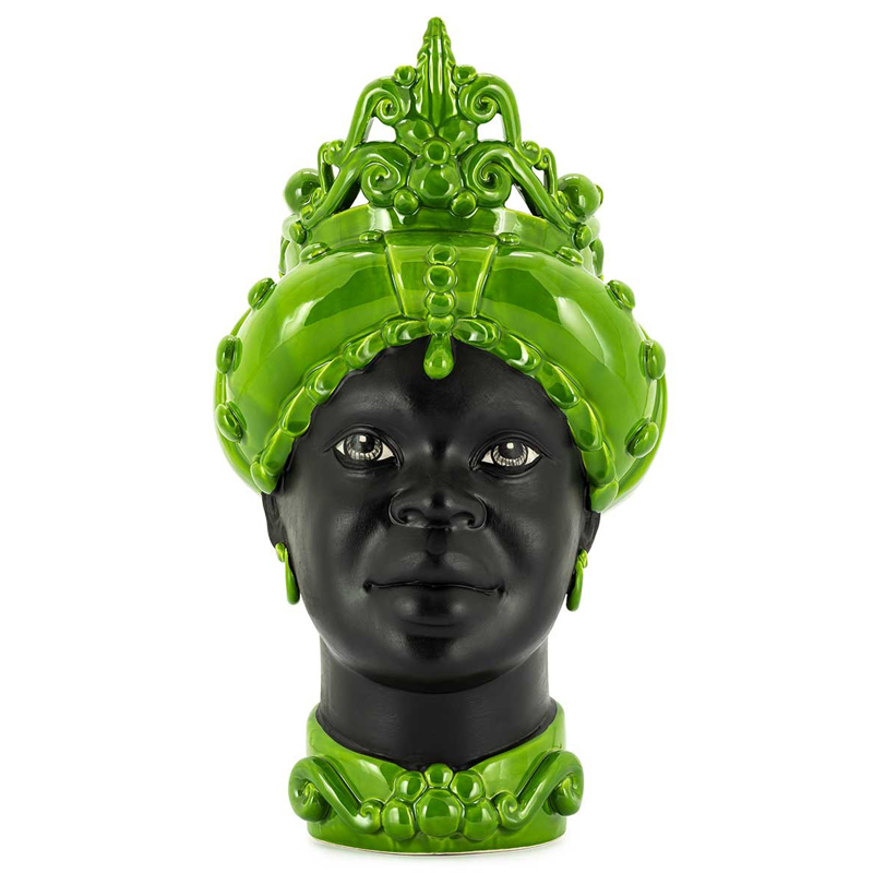 Ваза VASE MORO LADY MED. MAT Green Черный Зеленый Ваза VASE MORO LADY MED. MAT Green Черный Зеленый в Твери | Loft Concept