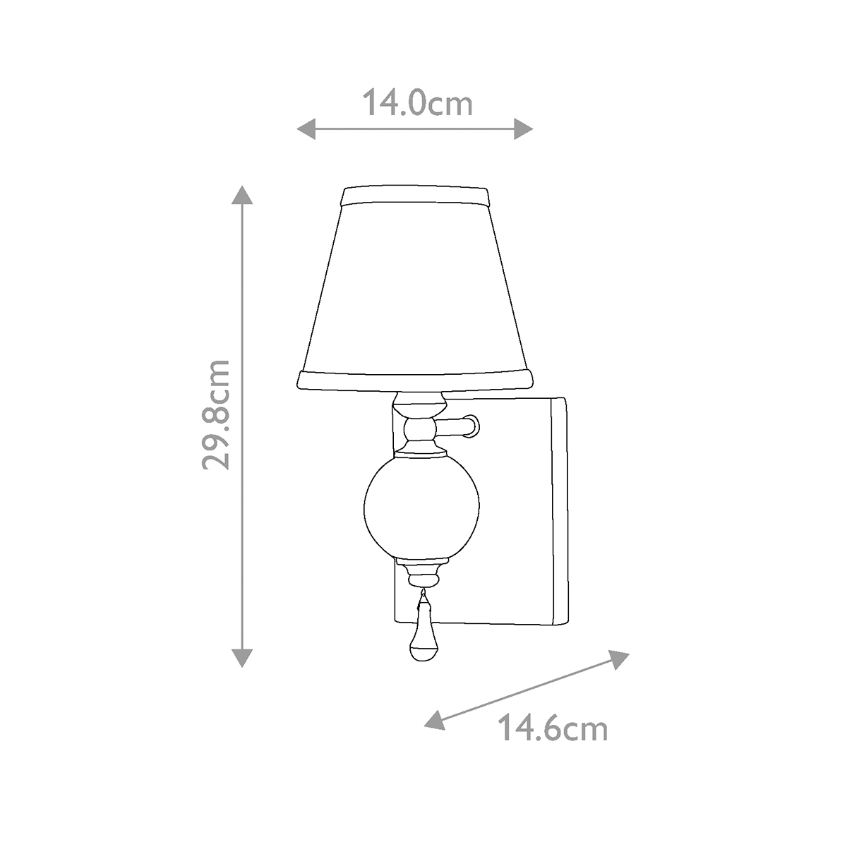 Бра со стеклянным шарообразным декором с пузырьками и бежевым абажуром Feiss в Твери