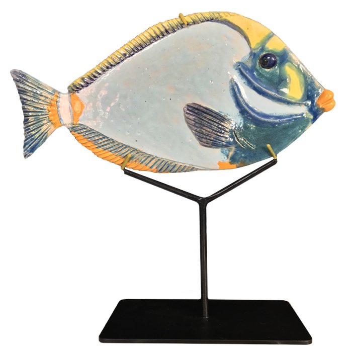Статуэтка на подставке Tropical Fish Серый Черный Оранжевый Статуэтка на подставке Tropical Fish Серый Черный Оранжевый в Твери | Loft Concept