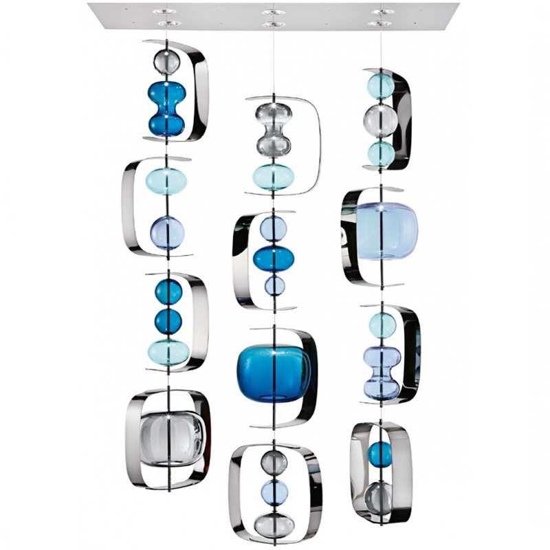Светильник Barovier & Toso Manhattan Blue Голубой Синий Хром Светильник Barovier & Toso Manhattan Blue Голубой Синий Хром в Твери | Loft Concept