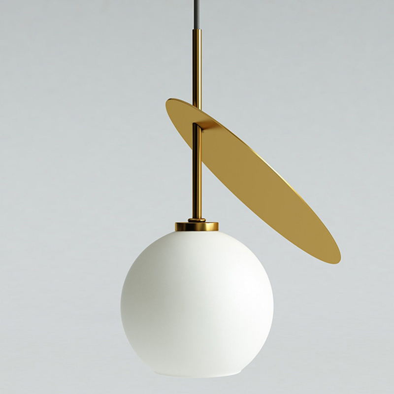 Подвесной светильник Cherry Pendant One Gold Белое матовое стекло Глянцевое золото Подвесной светильник Cherry Pendant One Gold Белое матовое стекло Глянцевое золото в Твери | Loft Concept