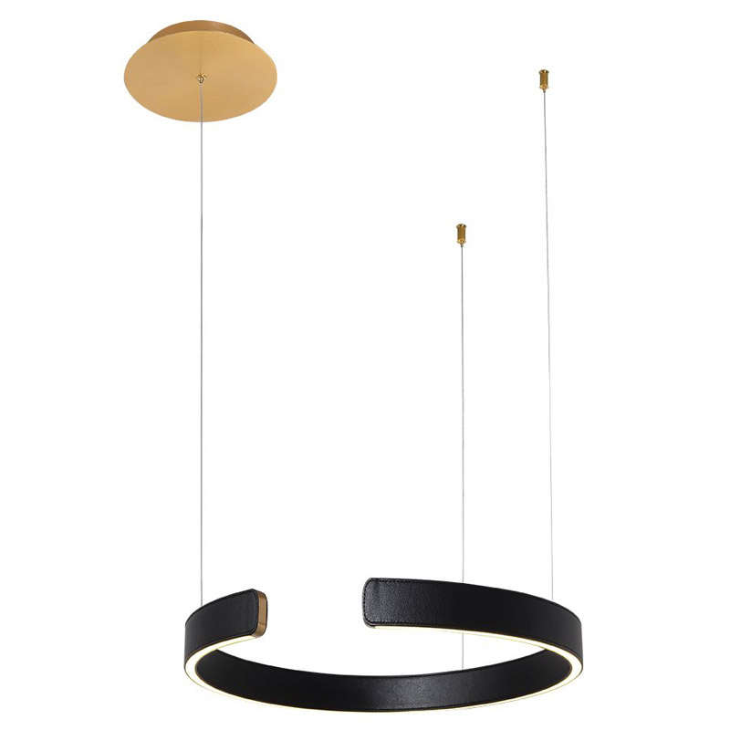 Подвесной светильник Half Ring black leather 40 Черный Золотой Подвесной светильник Half Ring black leather 40 Черный Золотой в Твери | Loft Concept