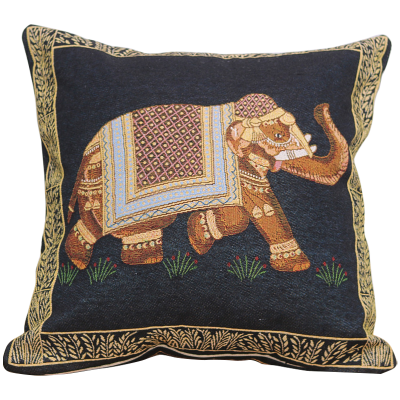 Декоративная подушка Indian Elephant Black Мульти Черный Декоративная подушка Indian Elephant Black Мульти Черный в Твери | Loft Concept